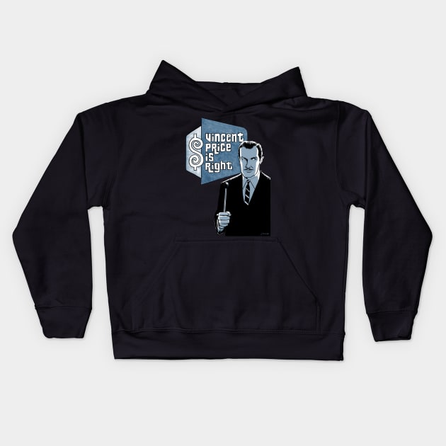 Vincent Price Is Right Kids Hoodie by Jimb Fisher Art